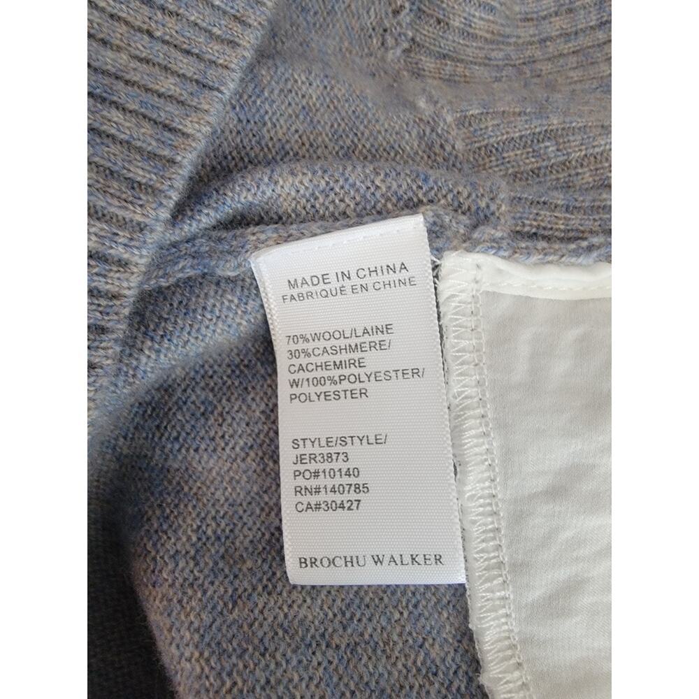 Brochu Walker Phinneas Satin Sleeve Wrap Sweater SZ M Wool Cashmere V Neck - Picture 8 of 9